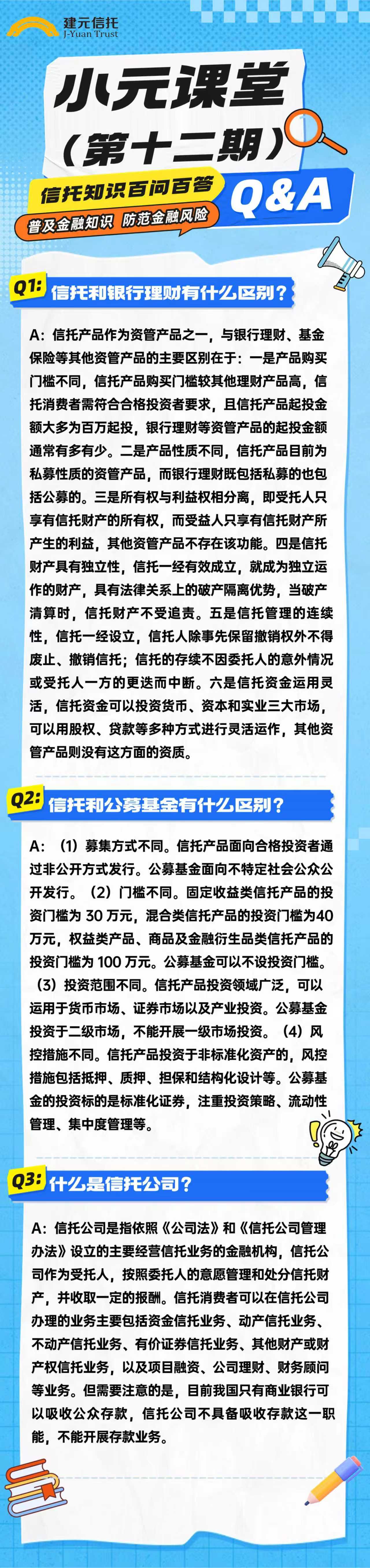 小元课堂(第十二期) | 信托知识百问百答